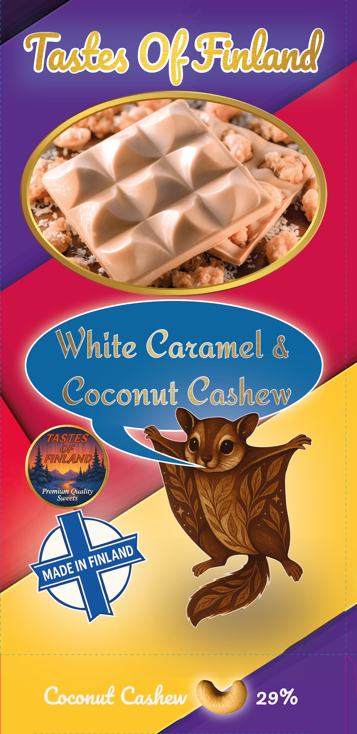 Caramel White Chocolate & Coconut Cashew, 4x105g