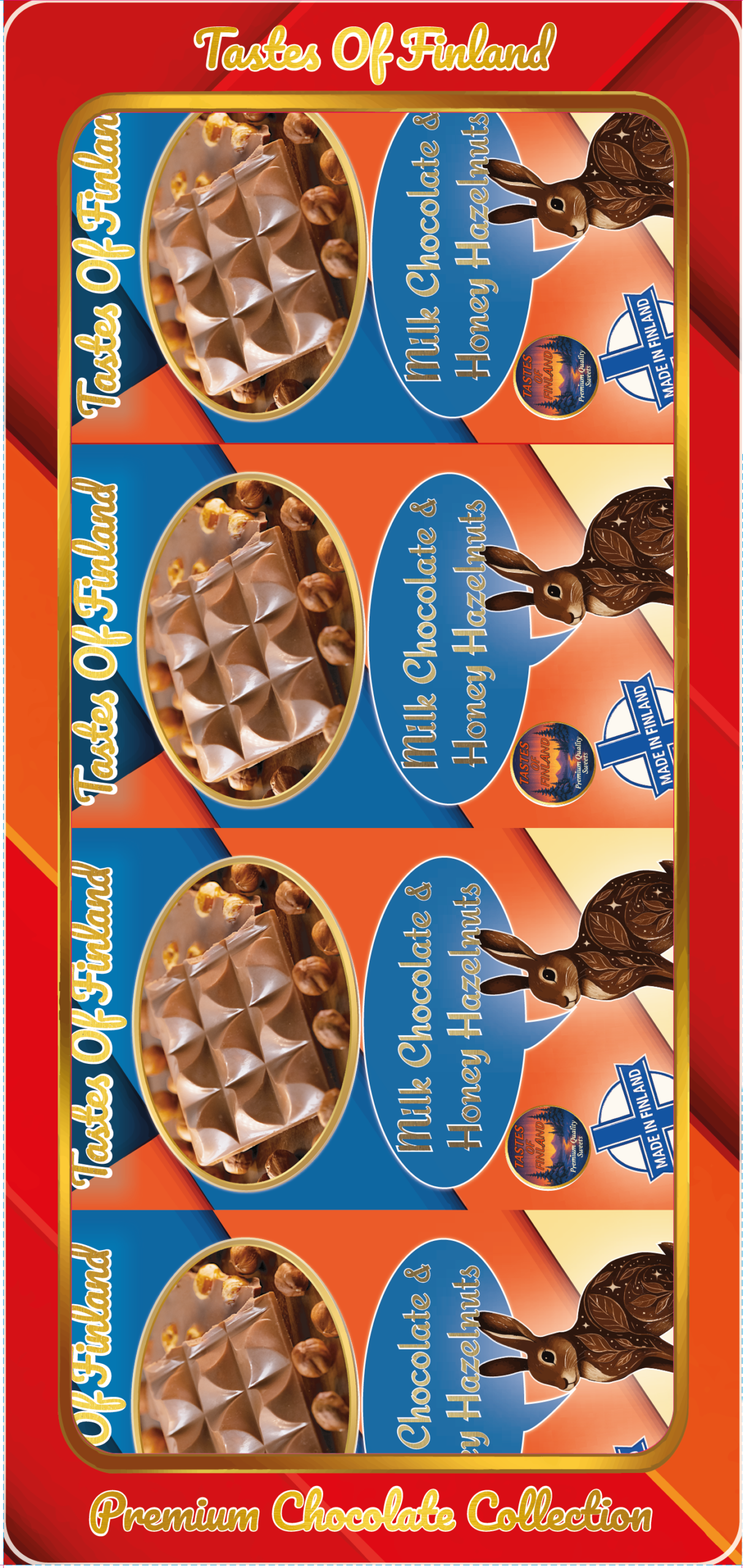 Milk Chocolate Box (4 Bars) Honey Hazelnut - Image 1