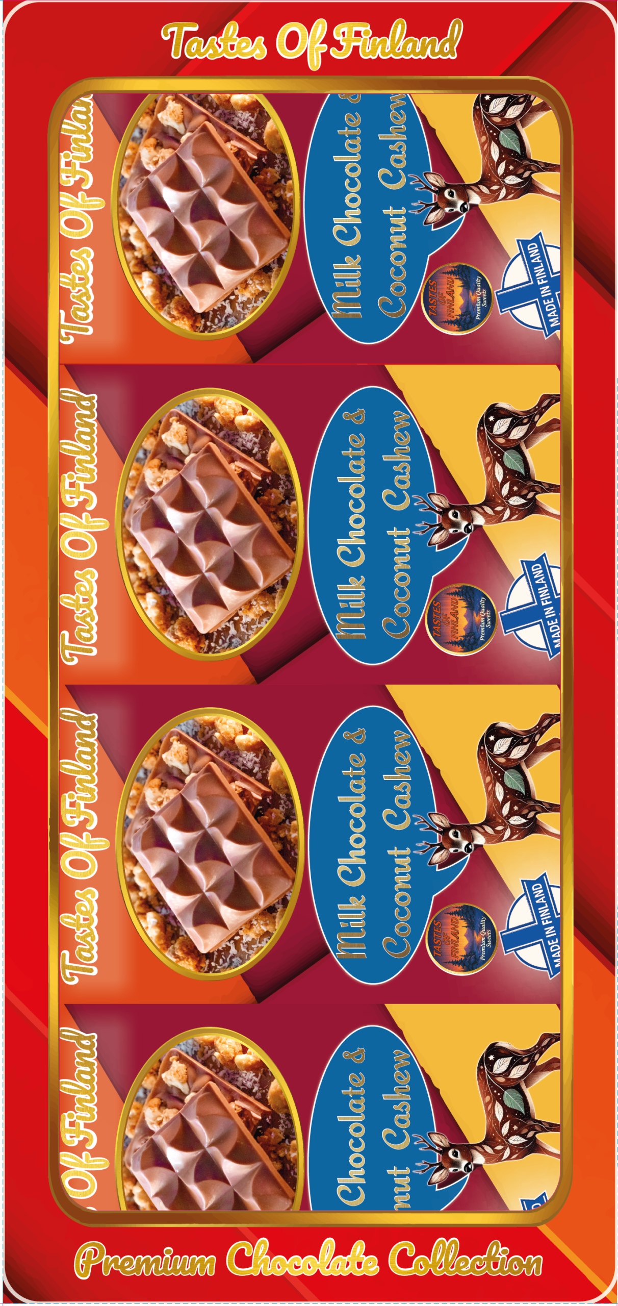 Milk Chocolate Box (4 Bars) Coconut & Cashews - Image 1
