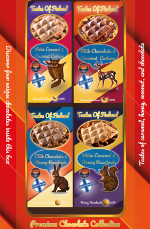 Assorted Chocolate Gift Box – Finnish Artisan Chocolate – 4 Premium Bars from Finland - Image 1