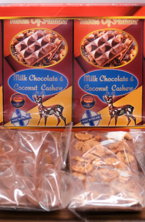 Milk Chocolate with Coconut & Cashews – Finnish Chocolate Gift Box – 4 Bars - Image 2