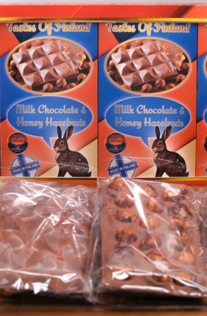 Milk Chocolate with Honey & Hazelnuts – Finnish Chocolate Gift Box – 4 Bars - Image 2
