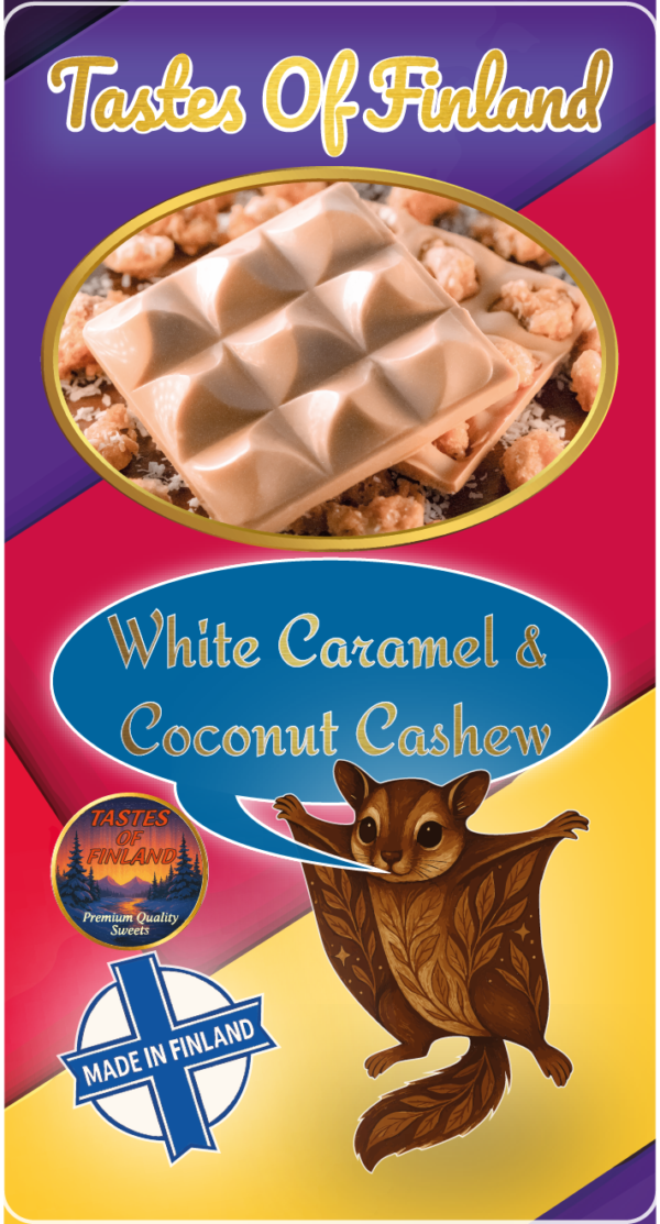 Caramel White Chocolate & Coconut Cashews Bar