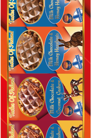 Milk Chocolate Box (4 Bars) Honey Hazelnut & Coconut Cashews - Image 1