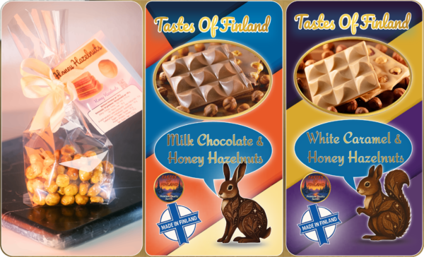 2 Chocolate Bars + Honey Hazelnut Nuts